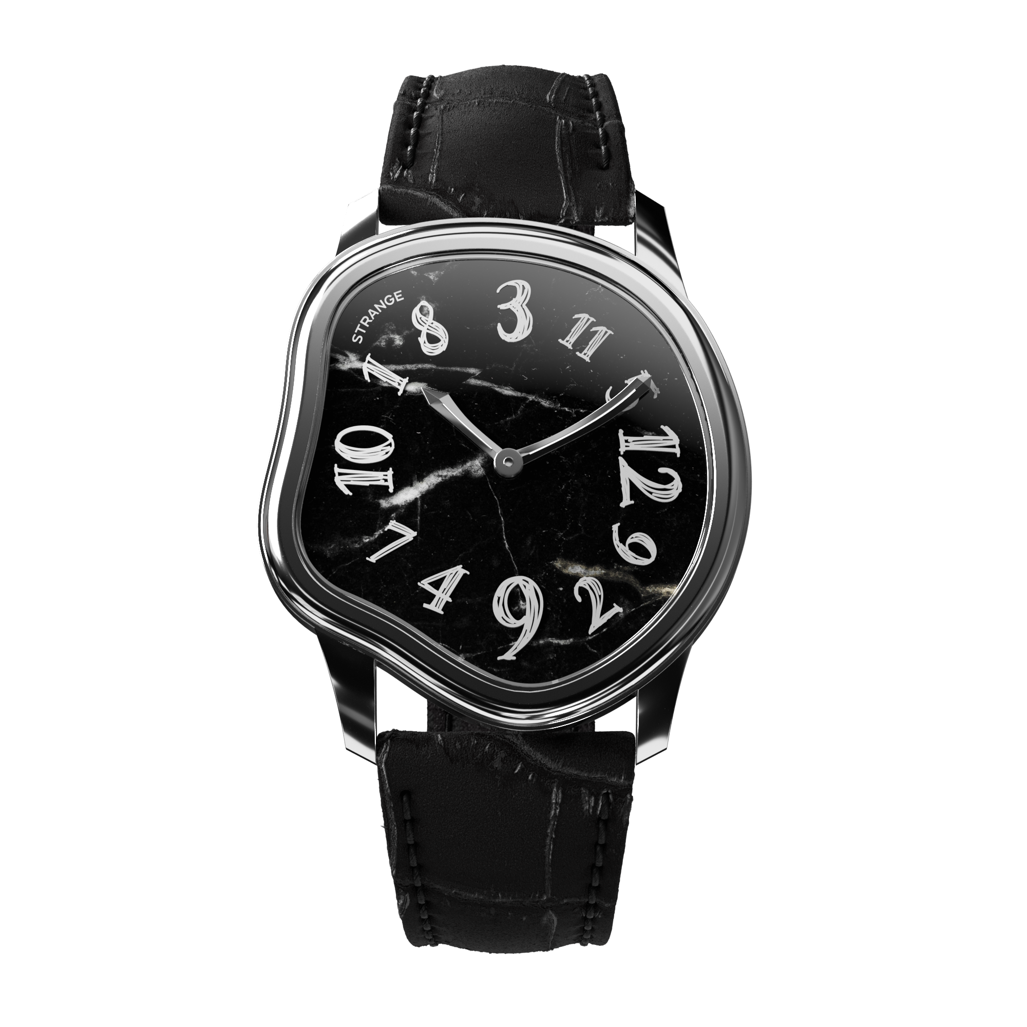 Strange Quartz Obsidian Vein | Jumping Hour Watch | Grandeur