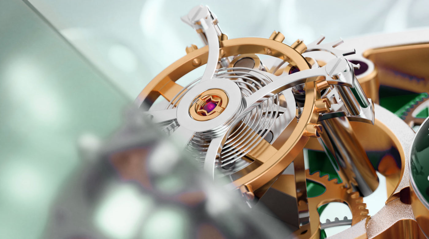 Macro of the balance wheel and hairspring