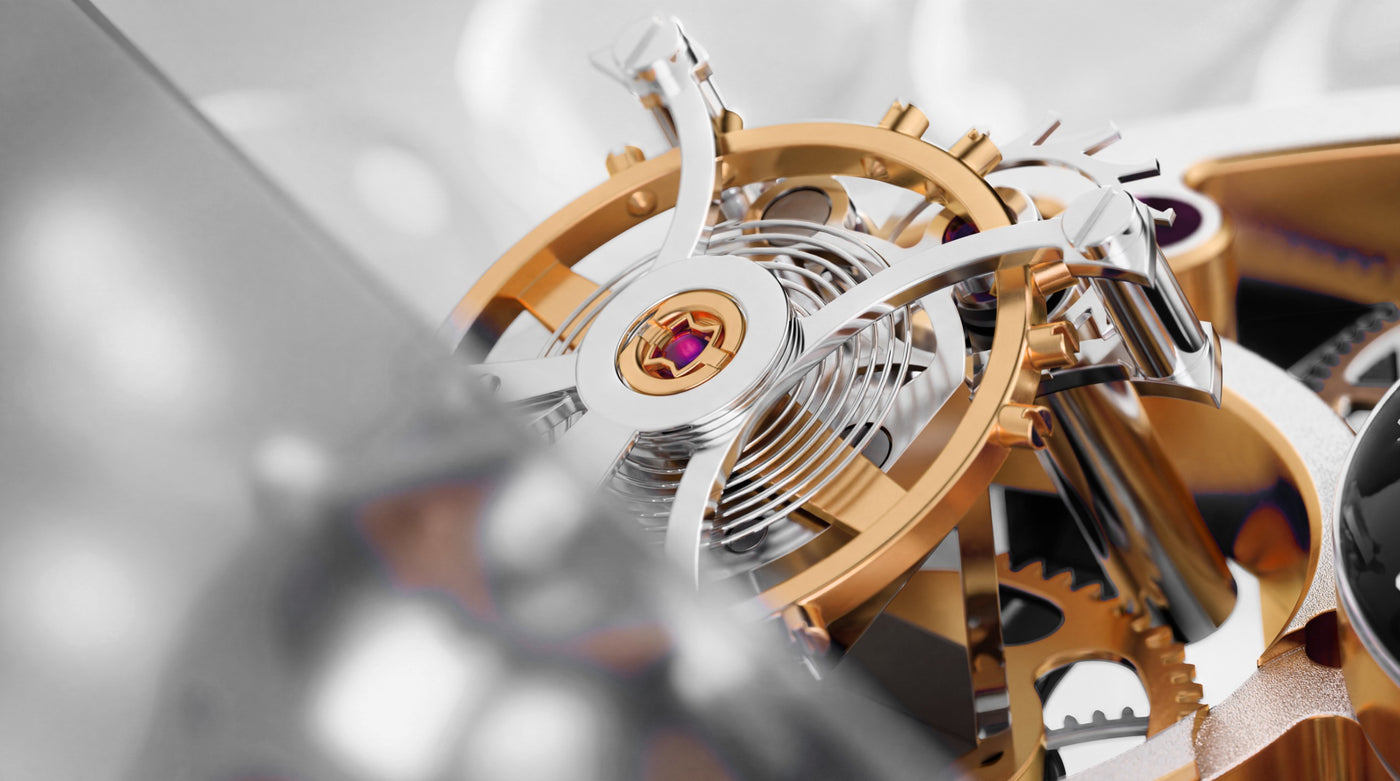 Macro of the balance wheel and hairspring