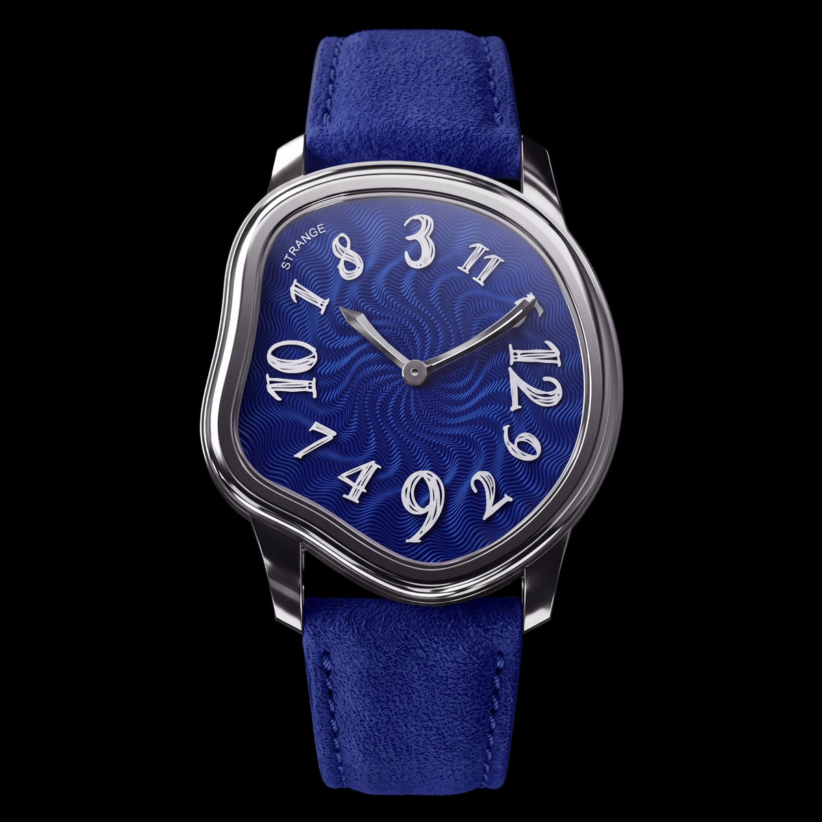 Grandeur Strange Quartz Guilloché Enamel watch in Indigo Blue