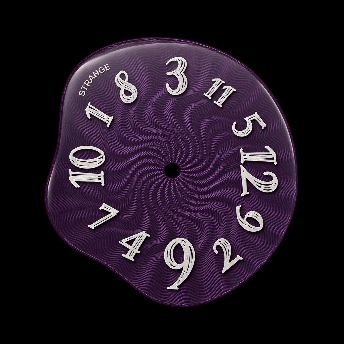 Plum Purple guilloché enamel dial with white lumed numerals