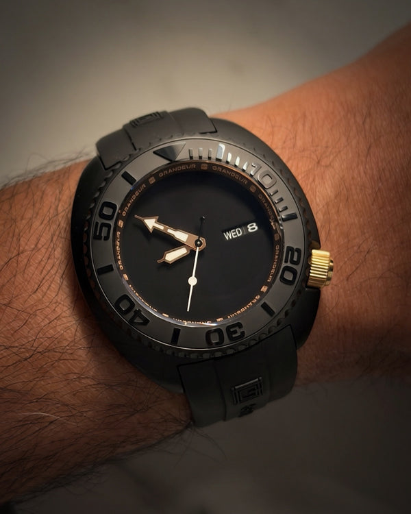 Ahmad A. wearing a Grandeur watch