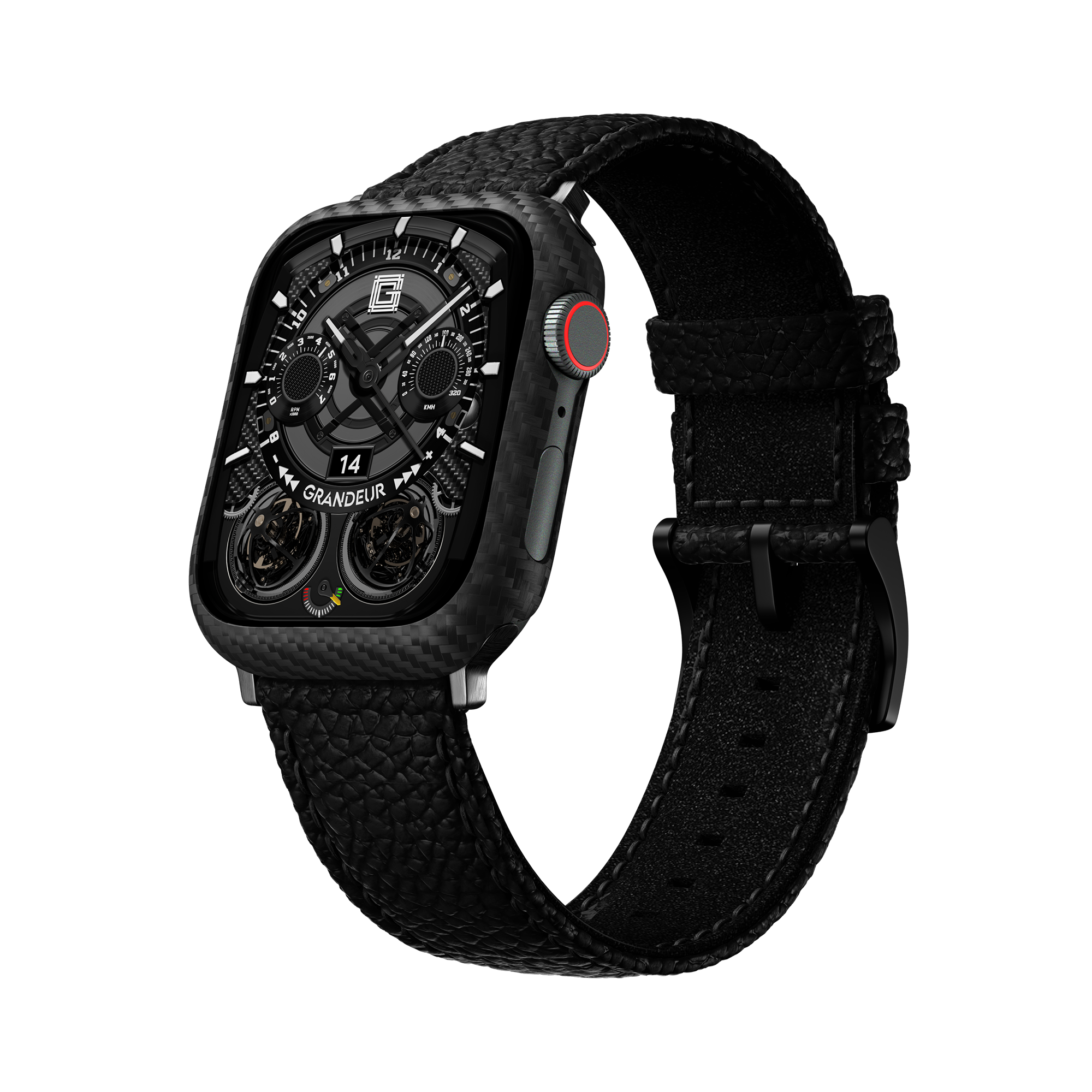 Togo Leather Apple Watch Strap - oynx black