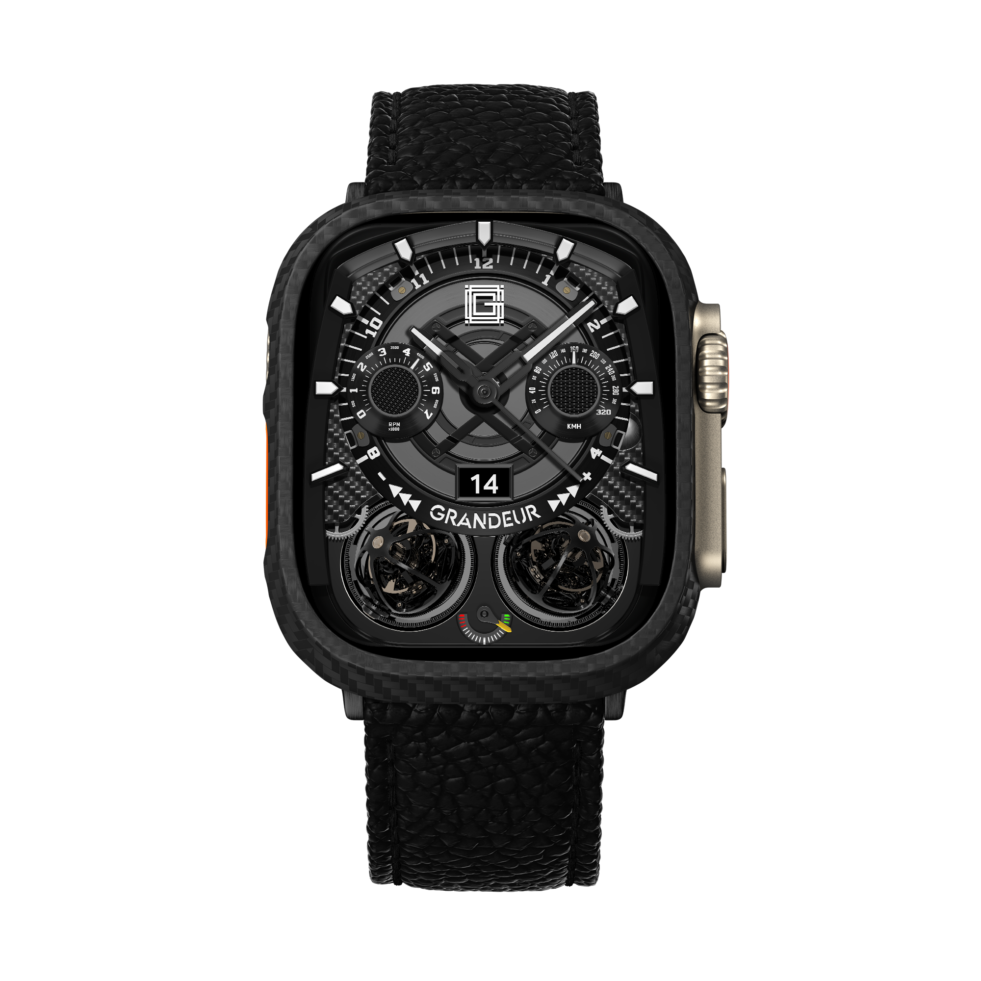 Togo Leather Apple Watch Strap - oynx black