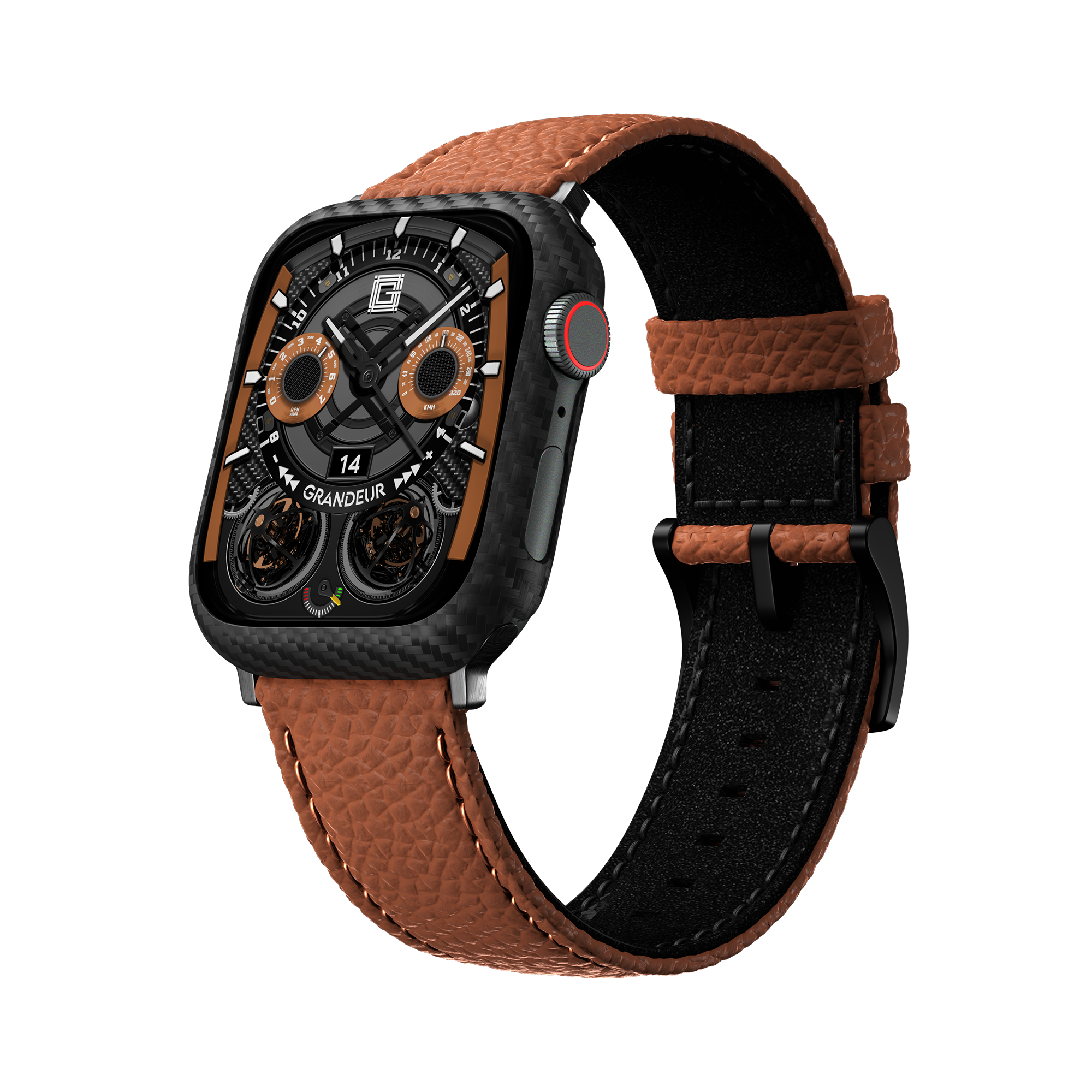 Togo Leather Apple Watch Strap - elcuzn brown
