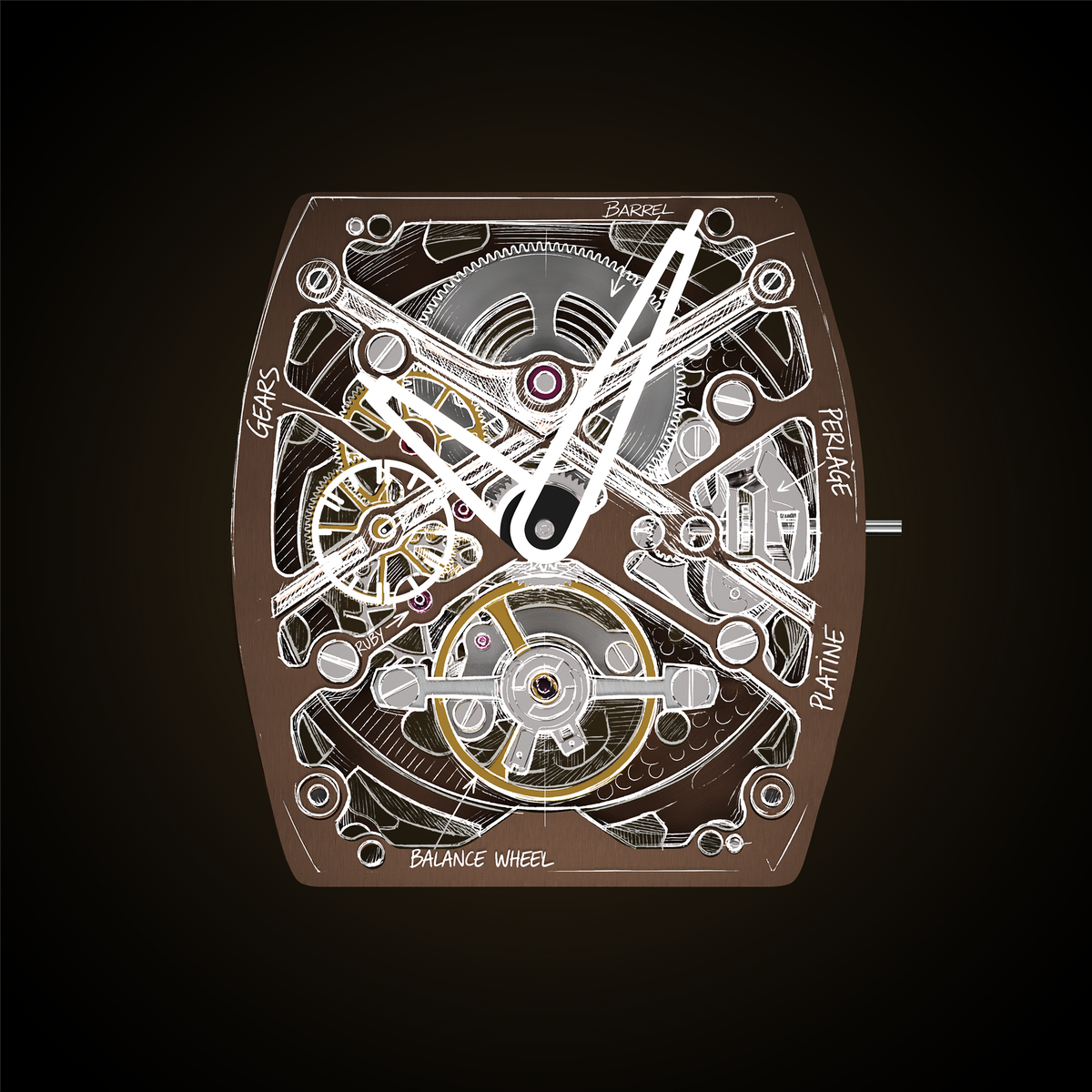 FIG. 3C — EXCLUSIVE CALIBER · 22 JEWELS · 38,800 VPH