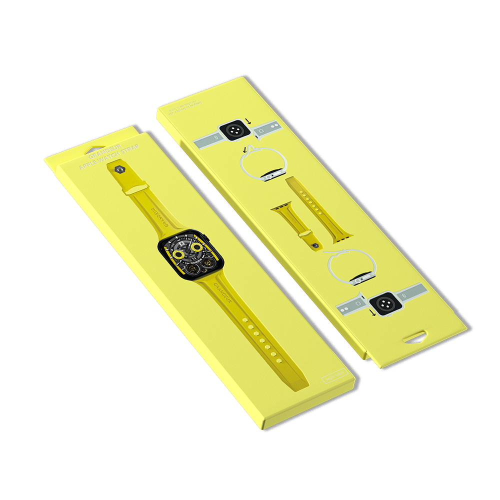 Carbon Fiber Apple Watch Case - Bright Yellow Strap