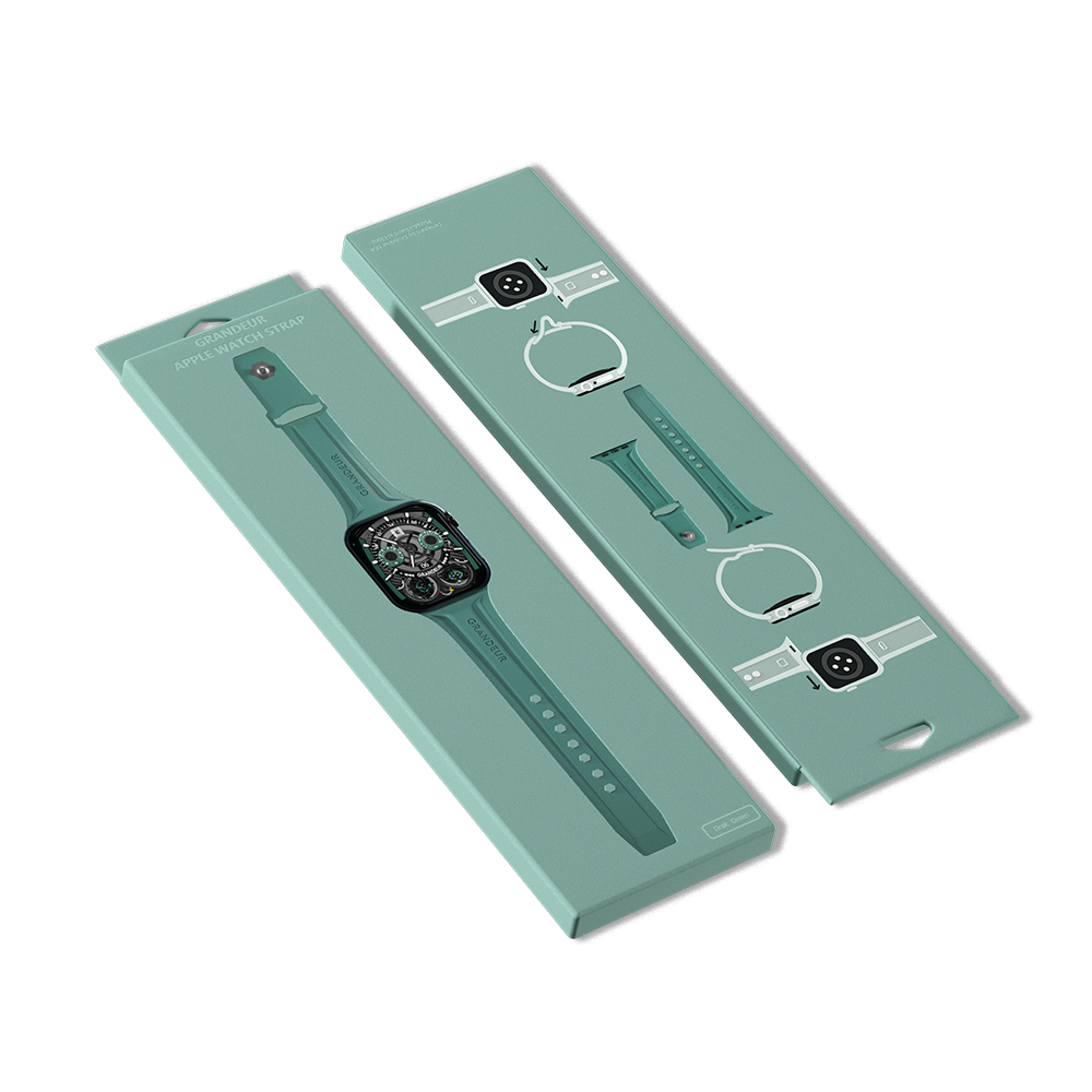 Carbon Fiber Apple Watch Case - Dark Green Strap