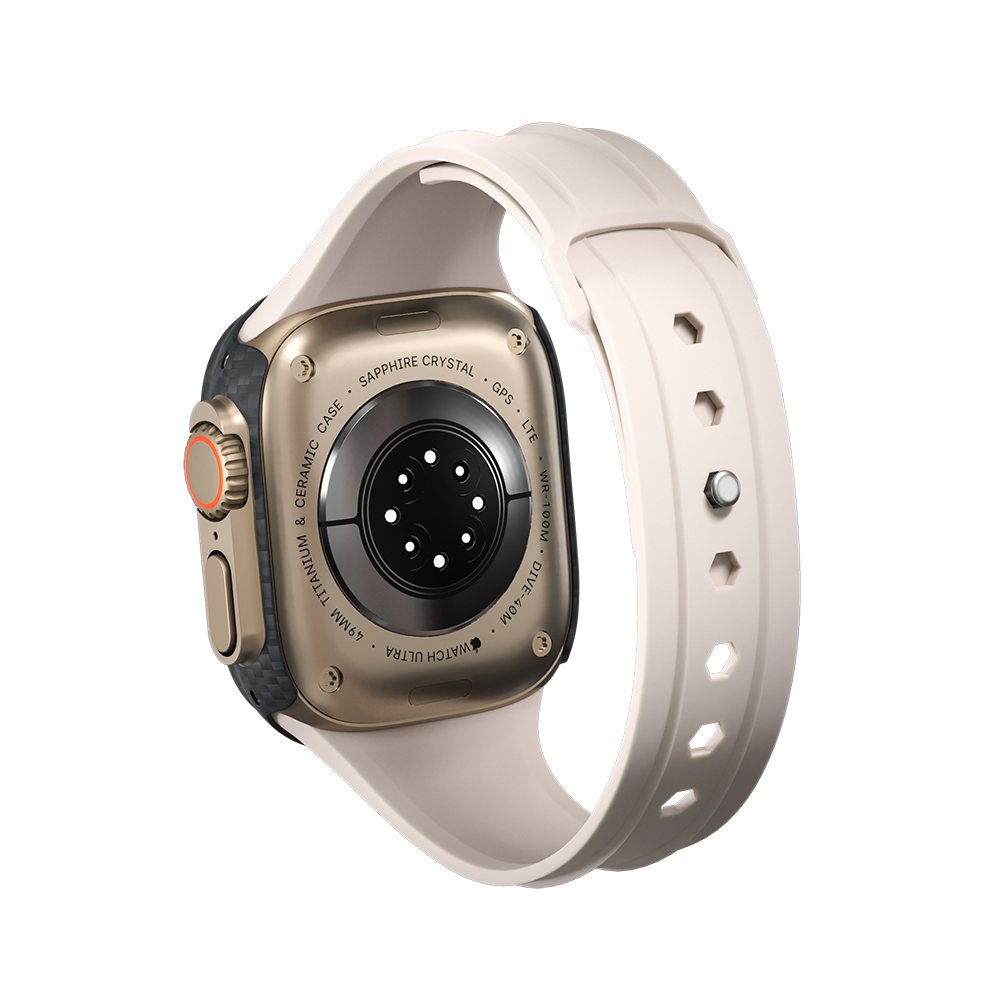 Carbon Fiber Apple Watch Case - Pink Strap