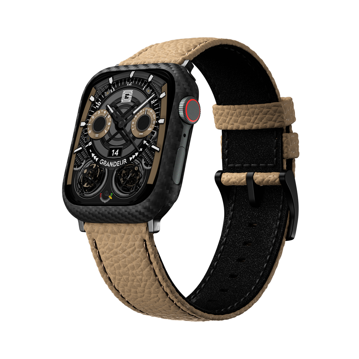 Togo Leather Apple Watch Strap - sand brown