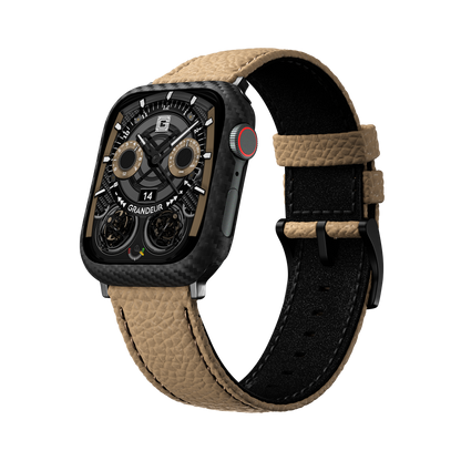 Togo Leather Apple Watch Strap - sand brown