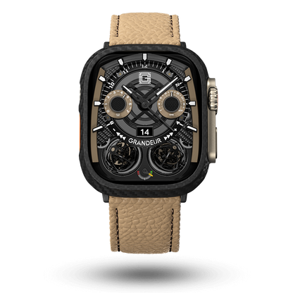 Togo Leather Apple Watch Strap - sand brown