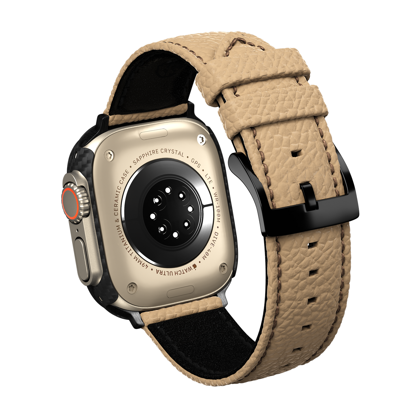 Togo Leather Apple Watch Strap - sand brown