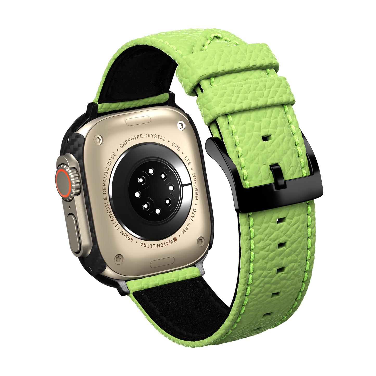 Togo Leather Apple Watch Strap - apple green