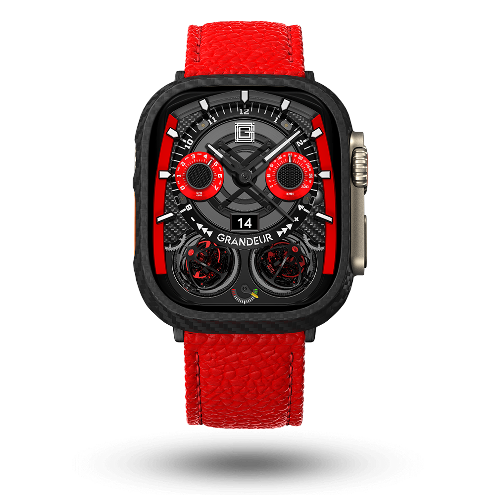 Togo Leather Apple Watch Strap - lipstick red