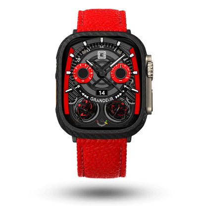 Togo Leather Apple Watch Strap - lipstick red