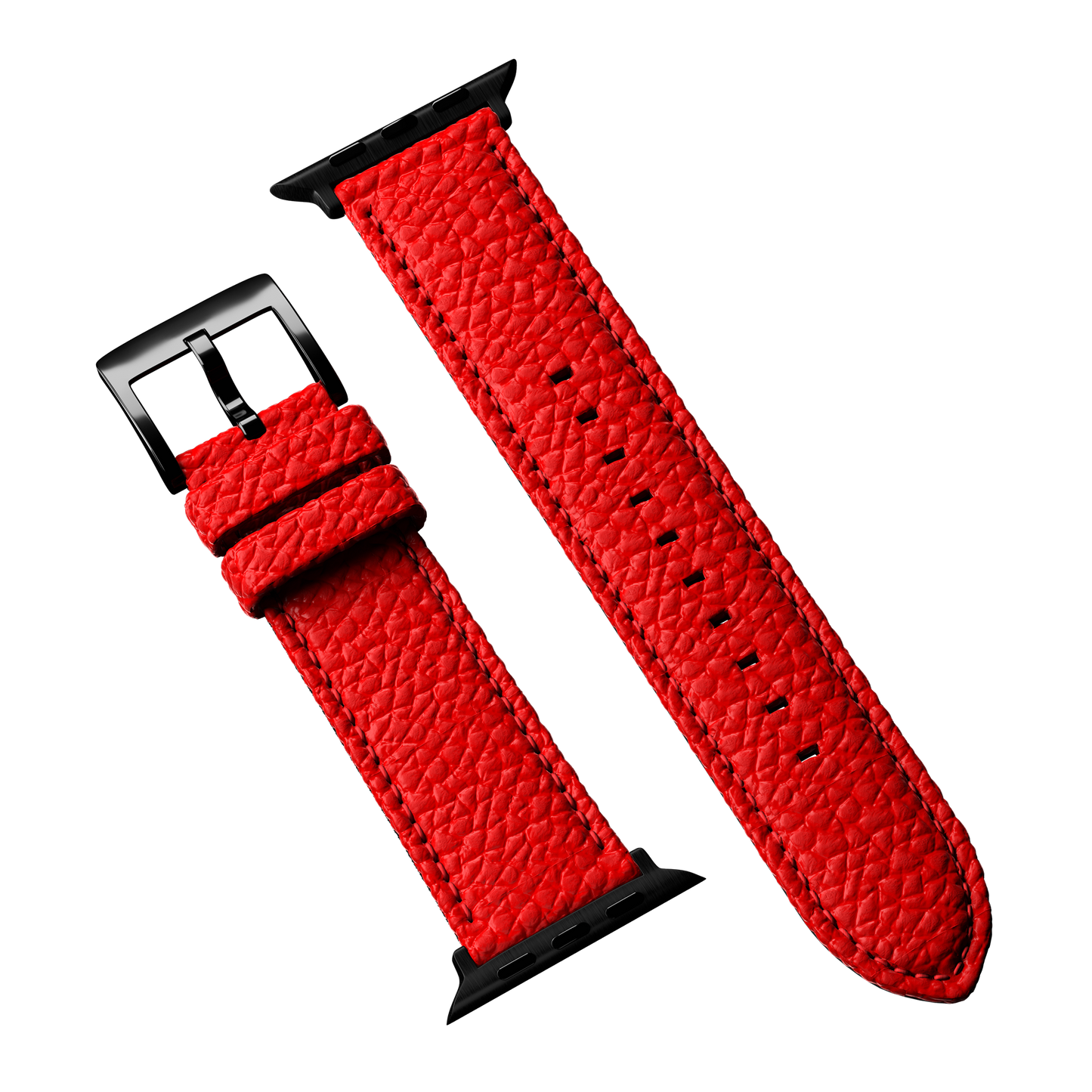 Togo Leather Apple Watch Strap - lipstick red