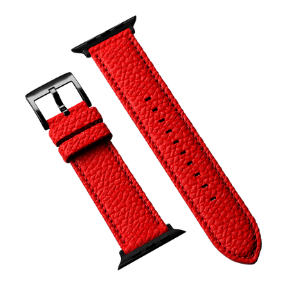 Togo Leather Apple Watch Strap - lipstick red