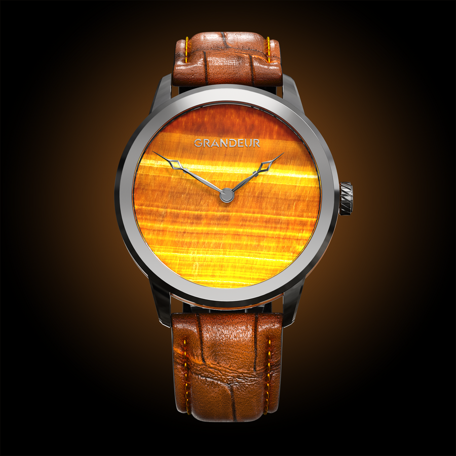 Grandeur Aureus Strata titanium watch front view