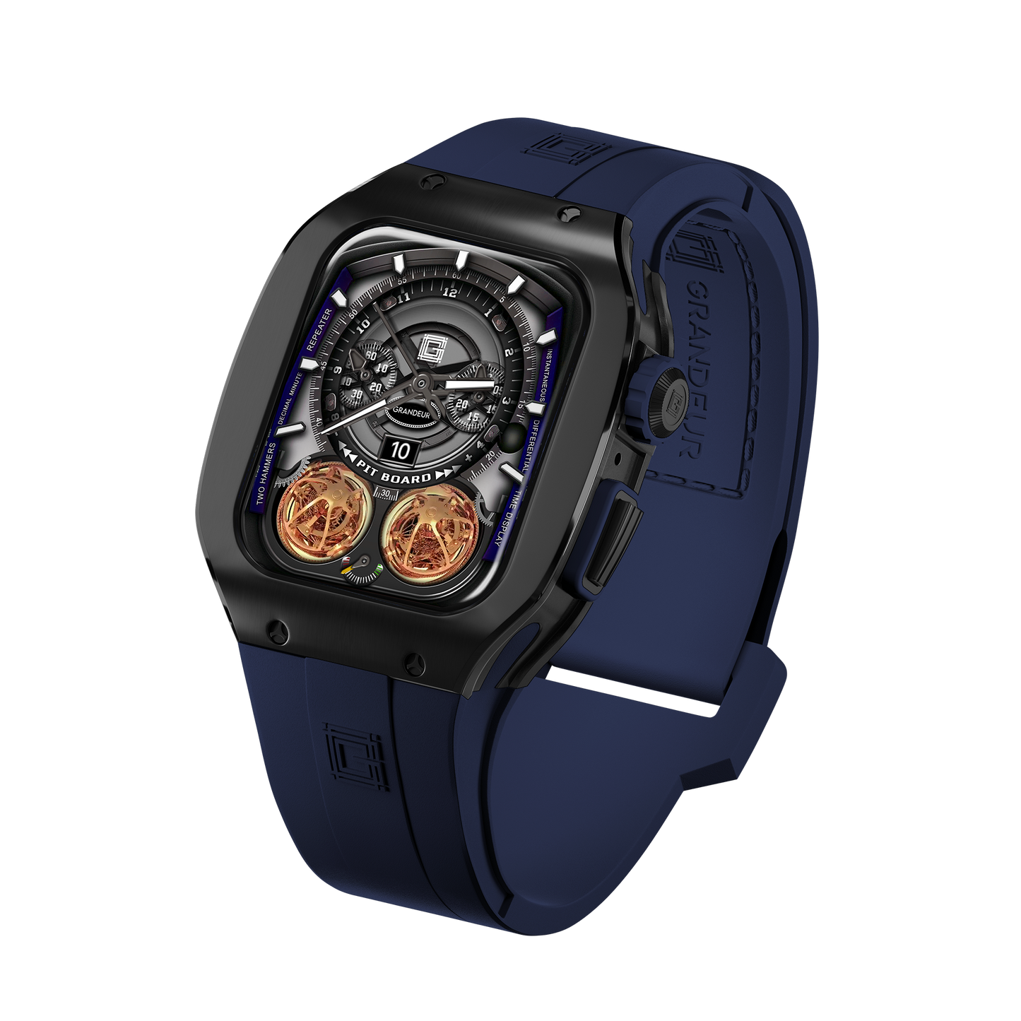 Titanium – Navy Blue Strap