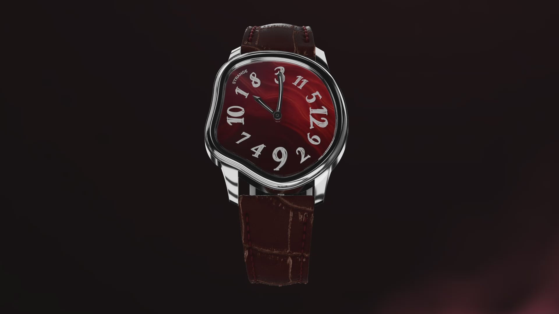 Strange Quartz Crimson Agate | Jumping Hour Watch | Grandeur