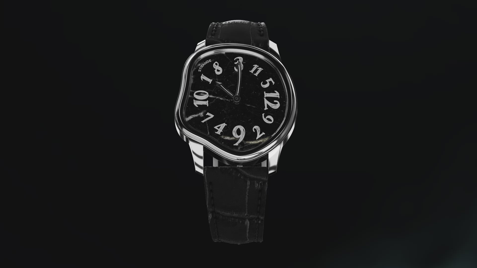 Strange Quartz Obsidian Vein | Jumping Hour Watch | Grandeur