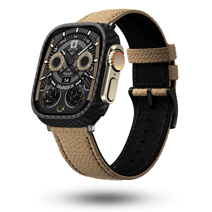 Togo Leather Apple Watch Strap - sand brown