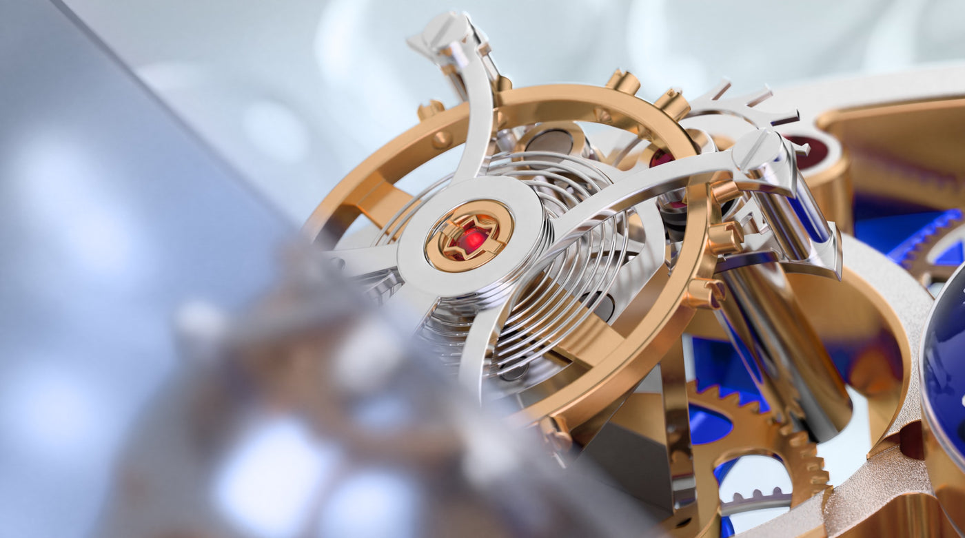 Macro of the balance wheel and hairspring