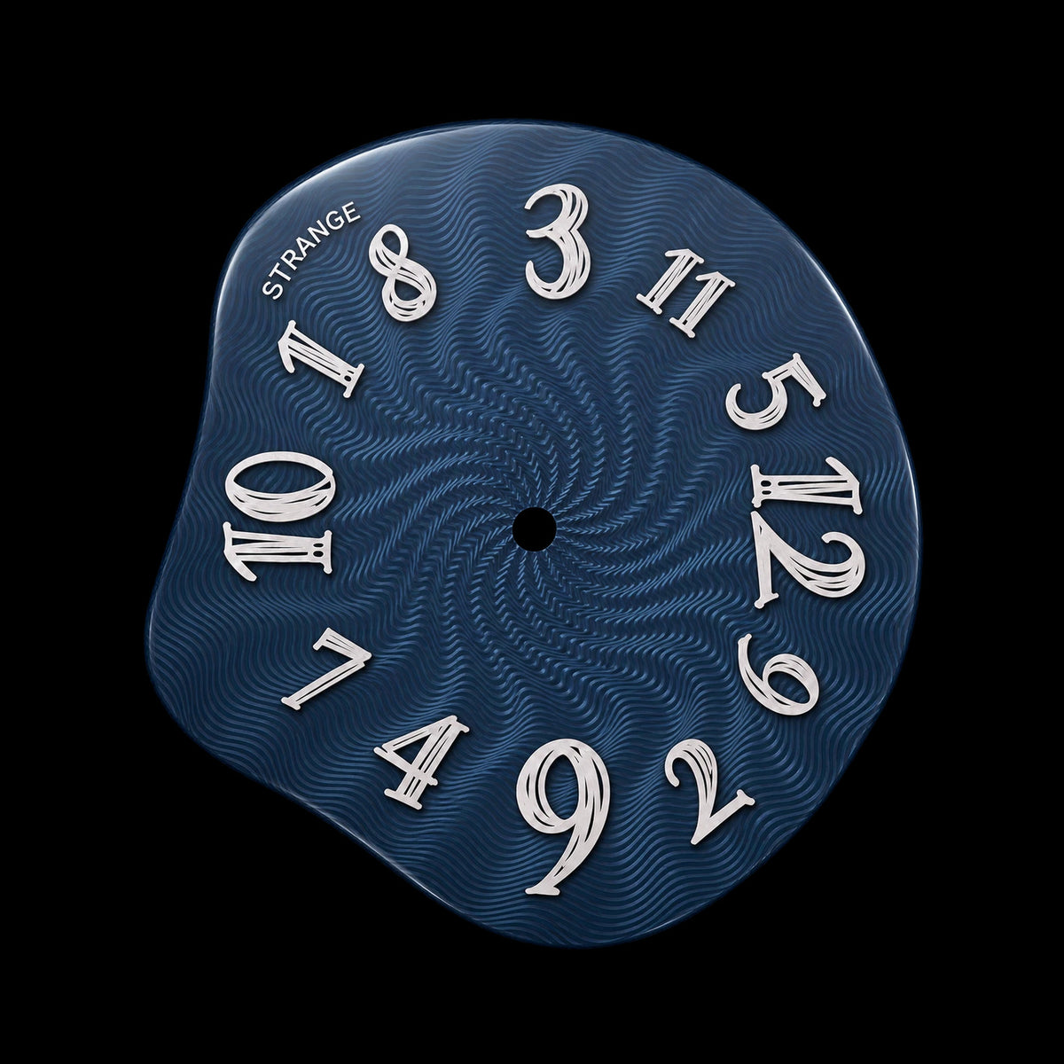 Slate Blue guilloché enamel dial with white lumed numerals
