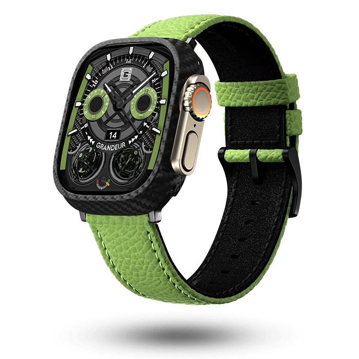 Togo Leather Apple Watch Strap - apple green