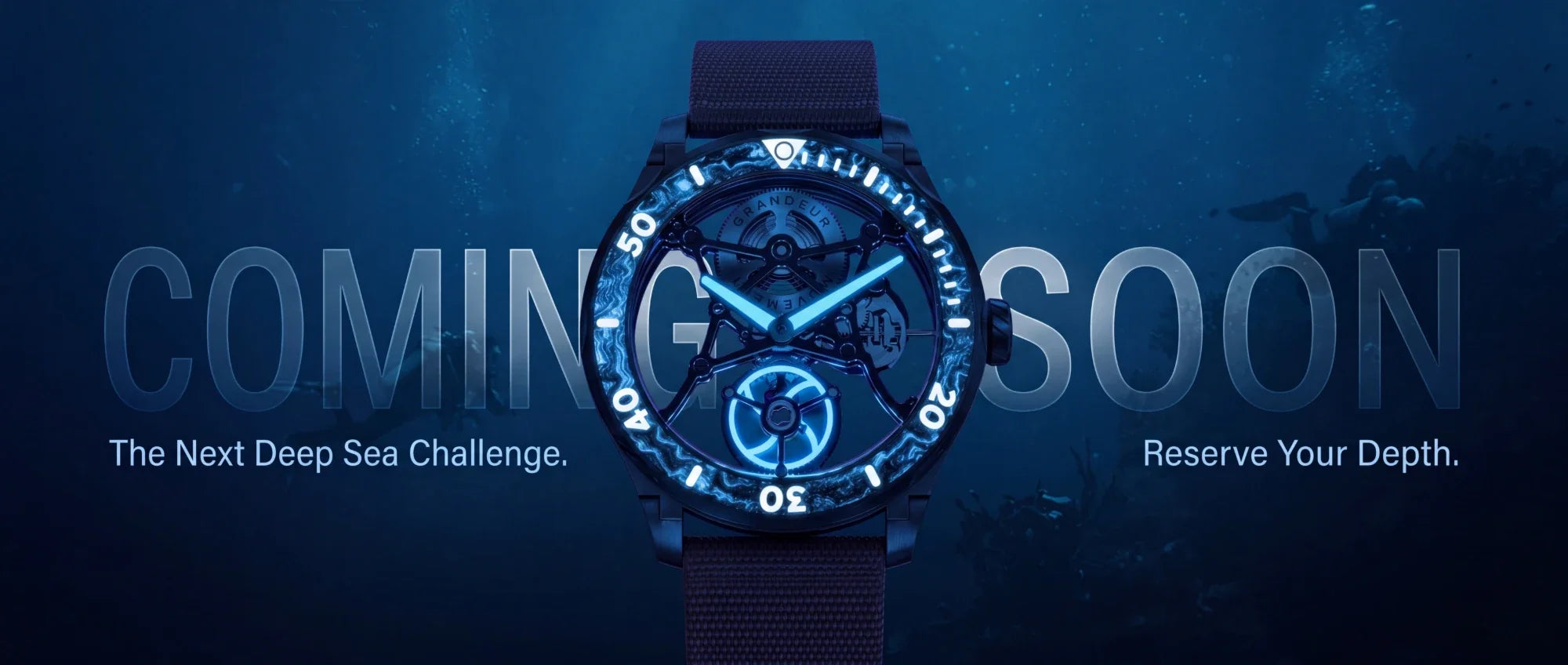 Coming Soon — The Next Deep Sea Challenge. Reserve Your Depth.