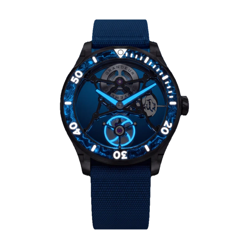 THAL 300 Skeleton Tourbillon — Abyss Blue, lume